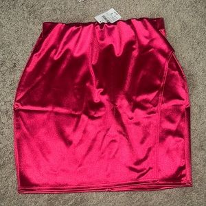 Windsor pink satin wrap mini skirt